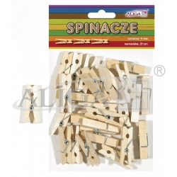 Spinacze drewniane surowe  bezbarwne op.25szt. 35mm  / SPIN-0722, spinacz drewniany