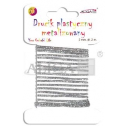 Drucik plastyczny DA-2139 metalizowany srebrny 2mm x 2m / drucik 2mm
