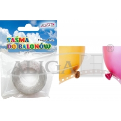 Taśma do balonów 5 metrów, szer:15mm  TB-1505, taśma balonowa kropeczki, do zawieszania balonów