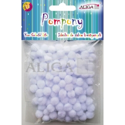 Pompony 1cm / 120szt  BIAŁE  POM-301