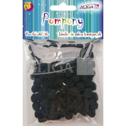 Pompony 1cm / 120szt CZARNE POM-308