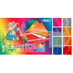 Zeszyt papierów metalizowanych SAMOPRZYLEPNYCH /  B5 / ZPMS-6387 /  8 kolorów, gramatura 180g. Rozmiar 17x25cm