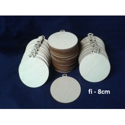 SKLEJKA #3mm Bombka 8cm / kmpl: 100szt / koło z zawieszką, medal , ozdoba , bańka