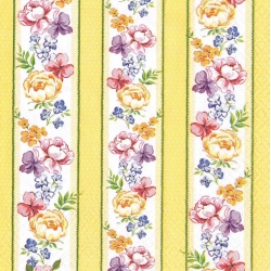Serwetka -618-  kwiaty, pasy