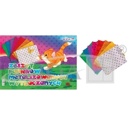 ALIGA Zeszyt papierów metalizowanych wytłaczanych /  8 wzorów i kolorów / gramatura 60g / B5  17x25cm  ZPMW-6385