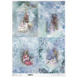 Papier ryżowy ITD A3 R0473L /  Święta Rodzina, Źłóbek, Narodziny Jezusa, Święta Noc, Betlejem