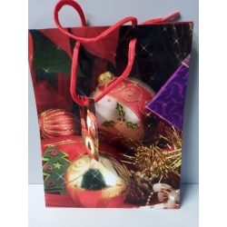 Torba pakunkowa, prezentowa lakierowana średnia 22x18x10cm / BORDO / torba prezentowa