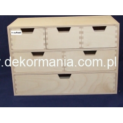 Komódka z 6 szufladkami , ,przybornik na biurko,szafkę,  organizer itp.  42x28,5x20,5cm, 6 szufladek