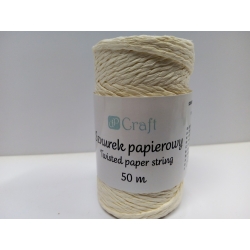 DP CRAFT SZNUREK PAPIEROWY SKRĘCANY 50m / grubość 1mm ECRU