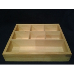Pojemnik,przybornik, organizer , pudełko 23,5x21x4cm - 7 PRZEGRÓDEK, pudełko gramatyczne, przegrodami