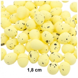 Jajka Nakrapiane Styropianowe 100szt ŻÓŁTE / 1,8x1,5cm / jajko 1,8cm / KR402E