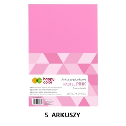 ARKUSZE PIANKOWE A4 RÓŻOWY PASTELOWY A"5szt HAPPY COLOR / HA 7130 2030-21 / PIANKA