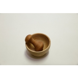 Moździerz niski  10,5x8cm /   157A Moździerz drewniany kuchenny z tłuczkiem do ucierania przypraw ziół orzechów