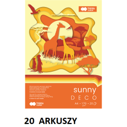 BLOK HOBBY DECO SUNNY A4/20 ARK 170 g/m 5 KOLORÓW DWUSTRONNIE BARWIONY HAPPY COLOR HA 7842 2030-SN