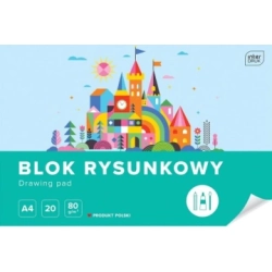 Blok rysunkowy BIAŁY A4 / 20 kartek / 80g, InterDRUK