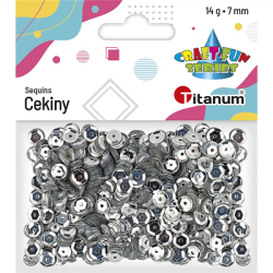CEKINY 7mm CEKINY SREBRNE OKRĄGŁE 14g TITANUM / 49510