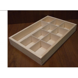 Pojemnik,przybornik, organizer,  31,2x21x4,3cm -10 PRZEGRÓDEK , pudełko gramatyczne , przegrodami