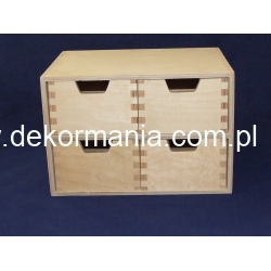 Komódka z 4 szufladkami kwadratowa 20,5x28,5x20cm  ,przybornik na biurko,szafkę,  organizer itp., szufladek