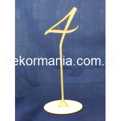 Cyferka,cyfra na stojaku "4 " wysokość 30 cm -dekoracja stołu,wesele,bankiet,przyjęcie itp