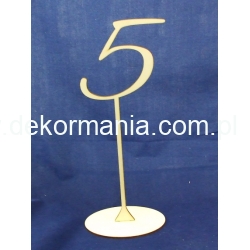 Cyferka,cyfra na stojaku "5 " wysokość 30 cm -dekoracja stołu,wesele,bankiet,przyjęcie itp