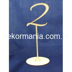 Cyferka,cyfra na stojaku " 2 " wysokość 30 cm -dekoracja stołu,wesele,bankiet,przyjęcie itp