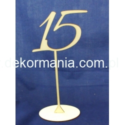 Cyferka,cyfra na stojaku " 15 " wysokość 30 cm -dekoracja stołu,wesele,bankiet,przyjęcie itp