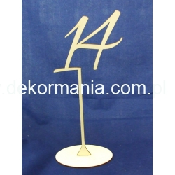 Cyferka,cyfra  na stojaku " 14 " wysokość 30 cm -dekoracja stołu,wesele,bankiet,przyjęcie itp