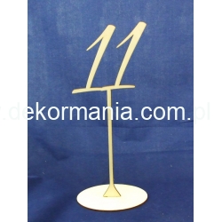 Cyferka,cyfra na stojaku " 11 " wysokość 30 cm -dekoracja stołu,wesele,bankiet,przyjęcie itp