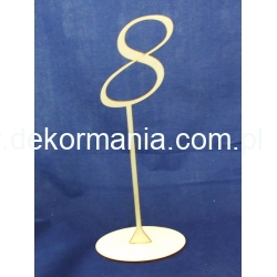Cyferka,cyfra na stojaku "8 " wysokość 30 cm -dekoracja stołu,wesele,bankiet,przyjęcie itp