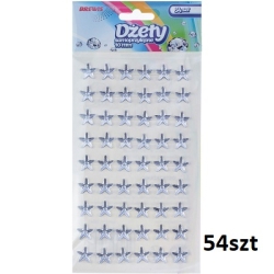 Dżety Gwiazdki samoprzylepne SREBRNE, gwiazdka 1cm / 54szt / DS41 / BREWIS naklejki