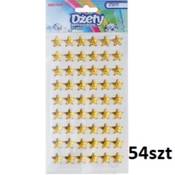 Dżety Gwiazdki samoprzylepne ZŁOTE, gwiazdka 1cm / 54szt / DS40 / BREWIS naklejki