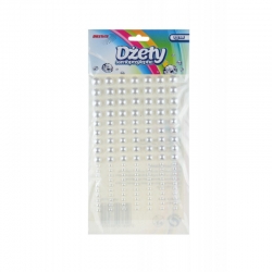 DŻETY PERŁY SAMOPRZYLEPNE 133szt BIAŁE / 10mm ,4mm / DS90 PÓŁPEREŁKI