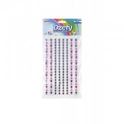 DŻETY SAMOPRZYLEPNE A"152 KRYSZTAŁKI MIX  160szt / serduszka, półperełki, kółka / DS63