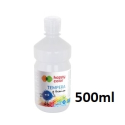 Farba tempera 500ml, biała premium, Happy Color