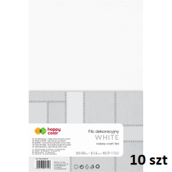 92.HA.7120 2030-0/10 Filc dekoracyjny biały 1,5mm, 20x30cm, 10szt. Happy Color EAN 5902979013416 / 10szt / miękki