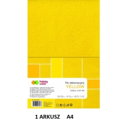 FILC  ŻÓŁTY 1,5mm  A4 MIĘKKI  HAPPY COLOR / HA 7120 2030-1 / CENA 1 ARKUSZA / Cena 1 arkusza