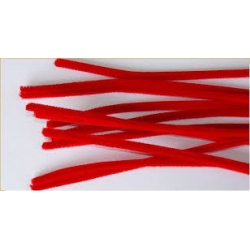 Druciki kreatywne , puchate -  40szt. CZERWONE , długość 1 drucika 30cm  / ALIGA  DPK-11, drut