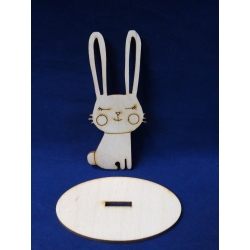 Zajączek 10cm na podstawce /SKLEJKA #3mm , zajączek Wiekanocny , króliczek , zając