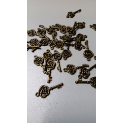 Kluczyk ozdobny , zawieszka metalowa  1,1x2,8cm  / cena 1szt  / dekor