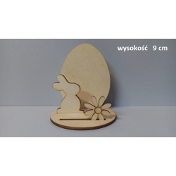 Jajko , zajączek , kwiatuszek  na podstawce  h-  9cm /  komplet  4szt / SKLEJKA # 3mm / stojak na jajko, podstawka