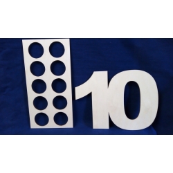 Cyfra 10 + sorter , nauka liczenia, zestaw edukacyjny / SKLEJKA #3mm