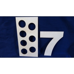 Cyfra 7 + sorter , nauka liczenia, zestaw edukacyjny / SKLEJKA #3mm
