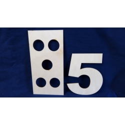 Cyfra 5 + sorter , nauka liczenia, zestaw edukacyjny / SKLEJKA #3mm