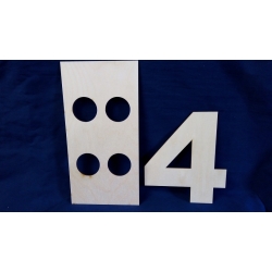 Cyfra 4 + sorter , nauka liczenia, zestaw edukacyjny / SKLEJKA #3mm