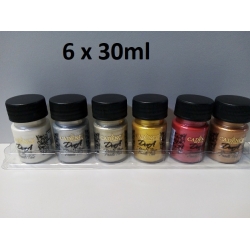 Farba metaliczna 6x30ml  DORA  zestaw farb metalicznych CADENCE , ikona