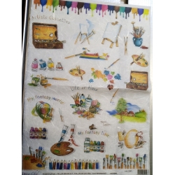 DECOMANIA PAPIER RYŻOWY 35x50cm   MALOWANIE, przybory plastyczne  /  5287