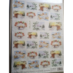DECOMANIA PAPIER RYŻOWY 35x25cm  MAŁE WZORY  WIDOCZKI  / LMD7034