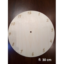 Tarcza zegarowa  30cm z cyferkami , otwór pod mechanizm  8mm/ SKLEJKA #3mm