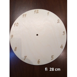 Tarcza zegarowa  28cm  z cyferkami, otwór pod mechanizm 8mm  / SKLEJKA #3mm