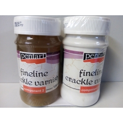 PENTART  CRACKLE DELIKATNE  2x100ml   2-SKŁADNIKOWE,  spękania dwuskładnikowe ,spękań, Crackle Fineline